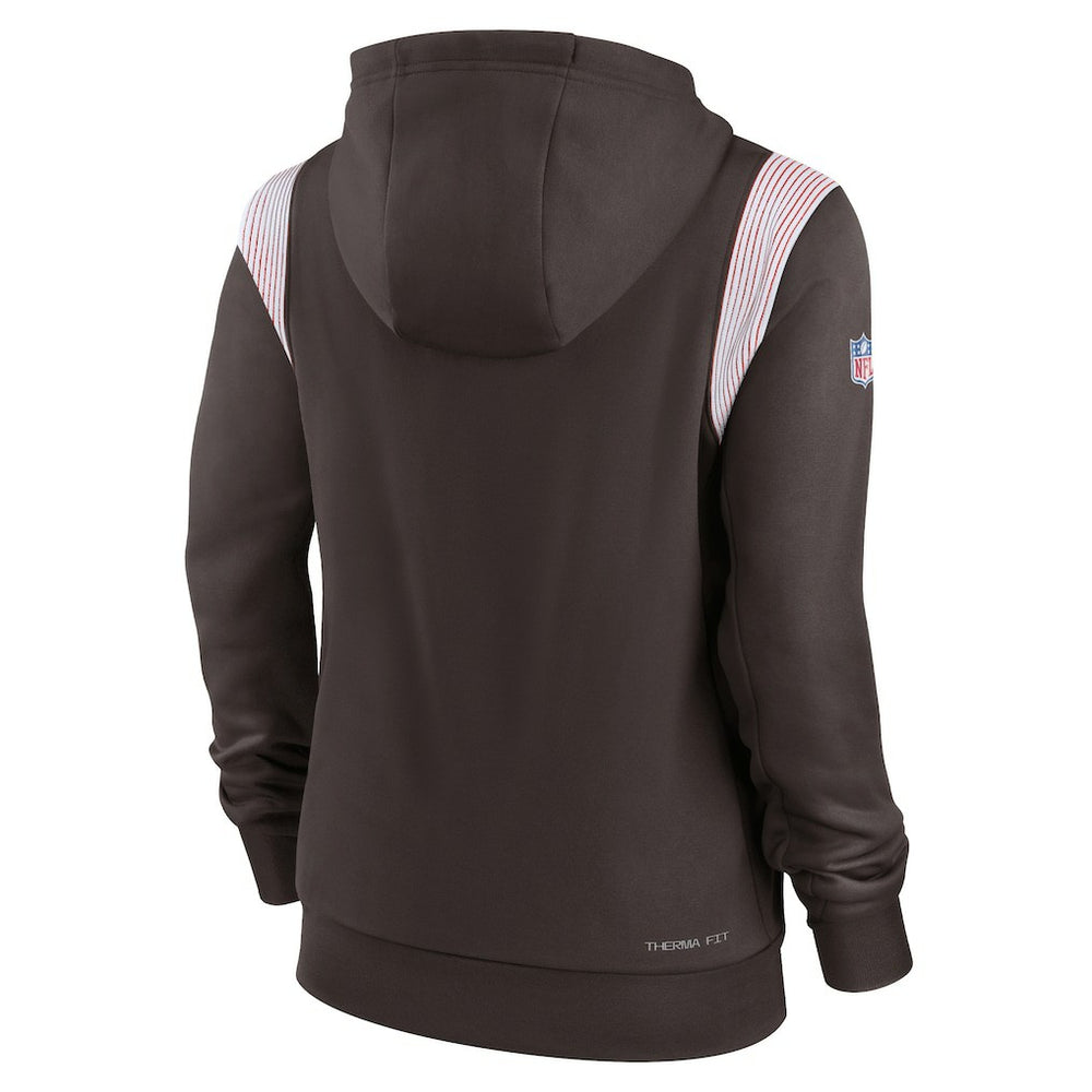 Cleveland Browns Women's Sideline Stack Performance Pullover Hoodie Brown