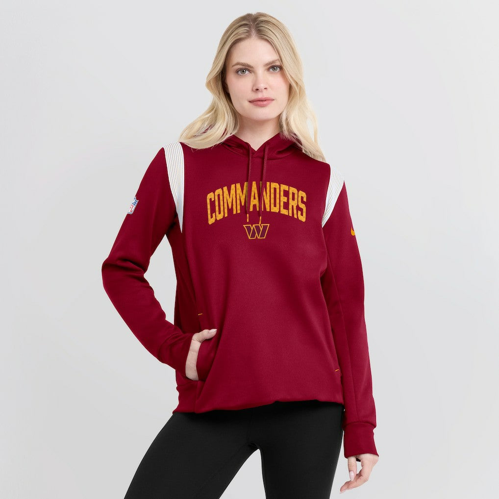 Washington Commanders Women's Sideline Stack Performance Pullover Hoodie Burgundy
