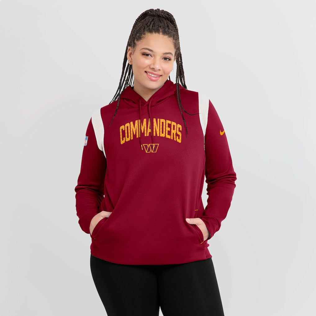 Washington Commanders Women's Sideline Stack Performance Pullover Hoodie Burgundy