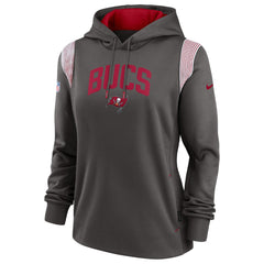 Tampa Bay Buccaneers Women's Sideline Stack Performance Pullover Hoodie Pewter