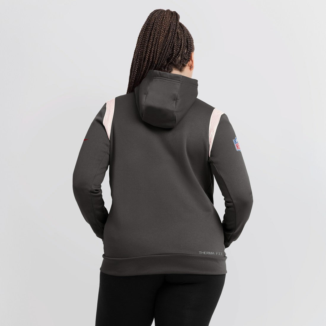Tampa Bay Buccaneers Women's Sideline Stack Performance Pullover Hoodie Pewter