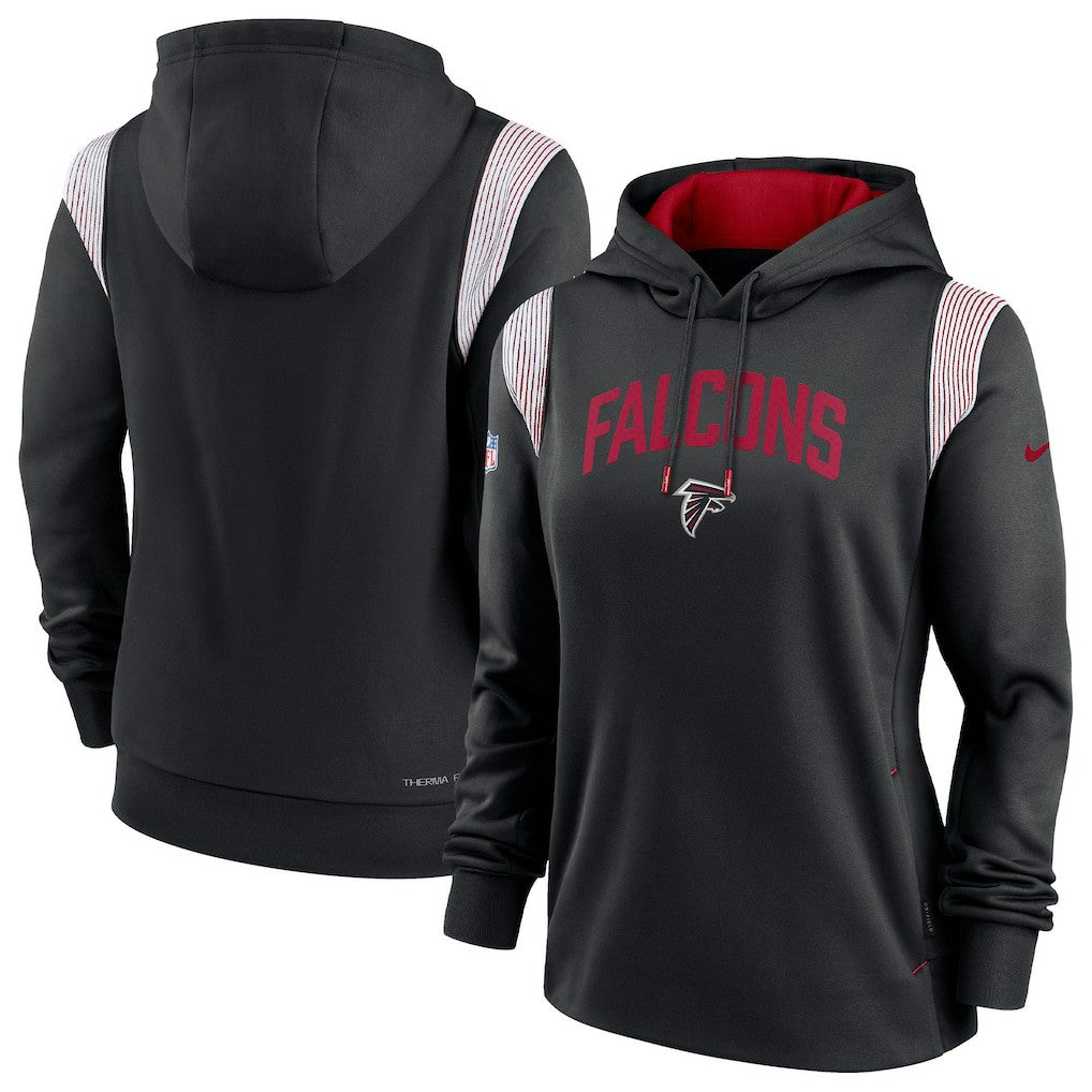 Atlanta Falcons Women's Sideline Stack Performance Pullover Hoodie Black