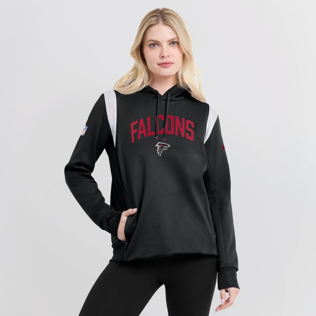 Atlanta Falcons Women's Sideline Stack Performance Pullover Hoodie Black