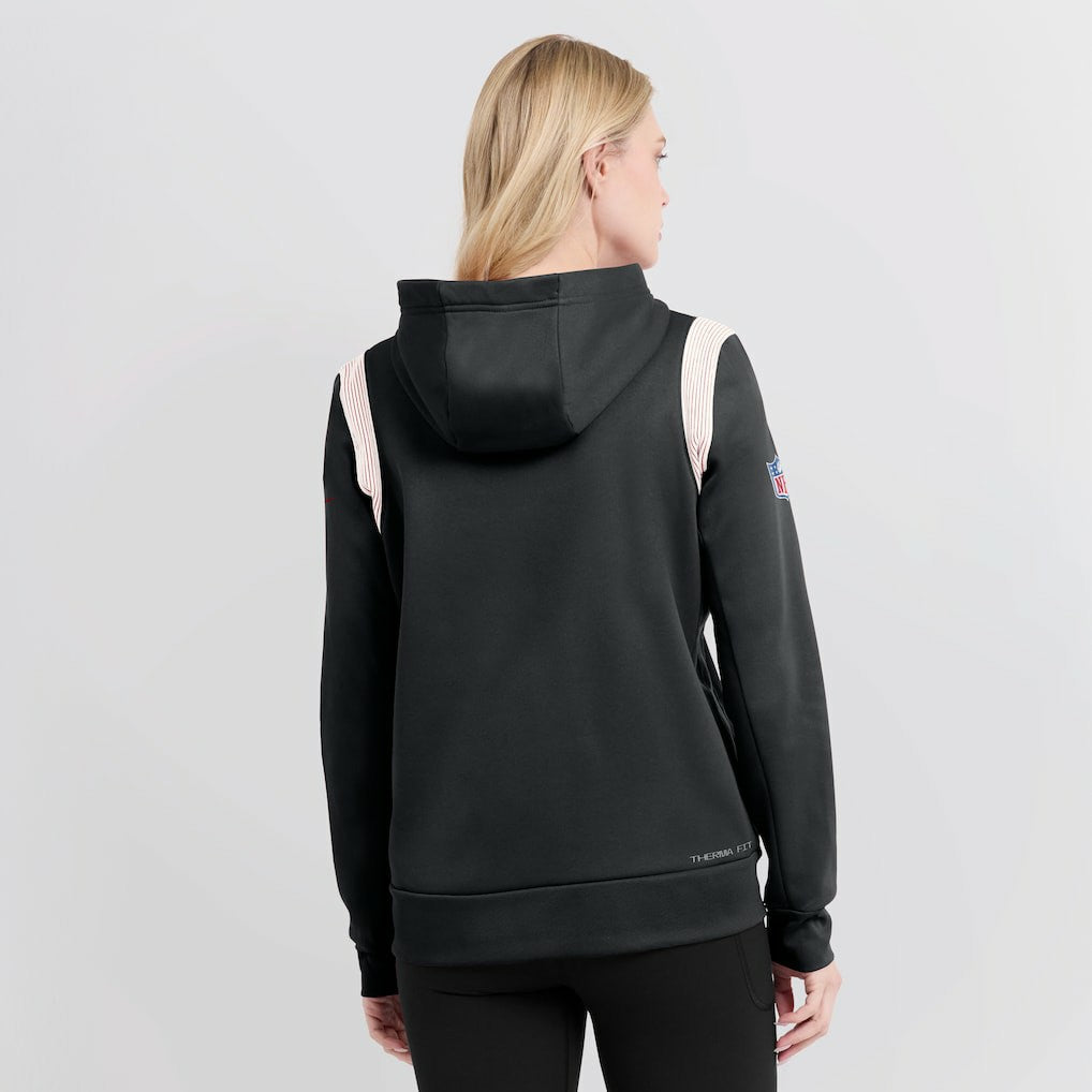 Atlanta Falcons Women's Sideline Stack Performance Pullover Hoodie Black