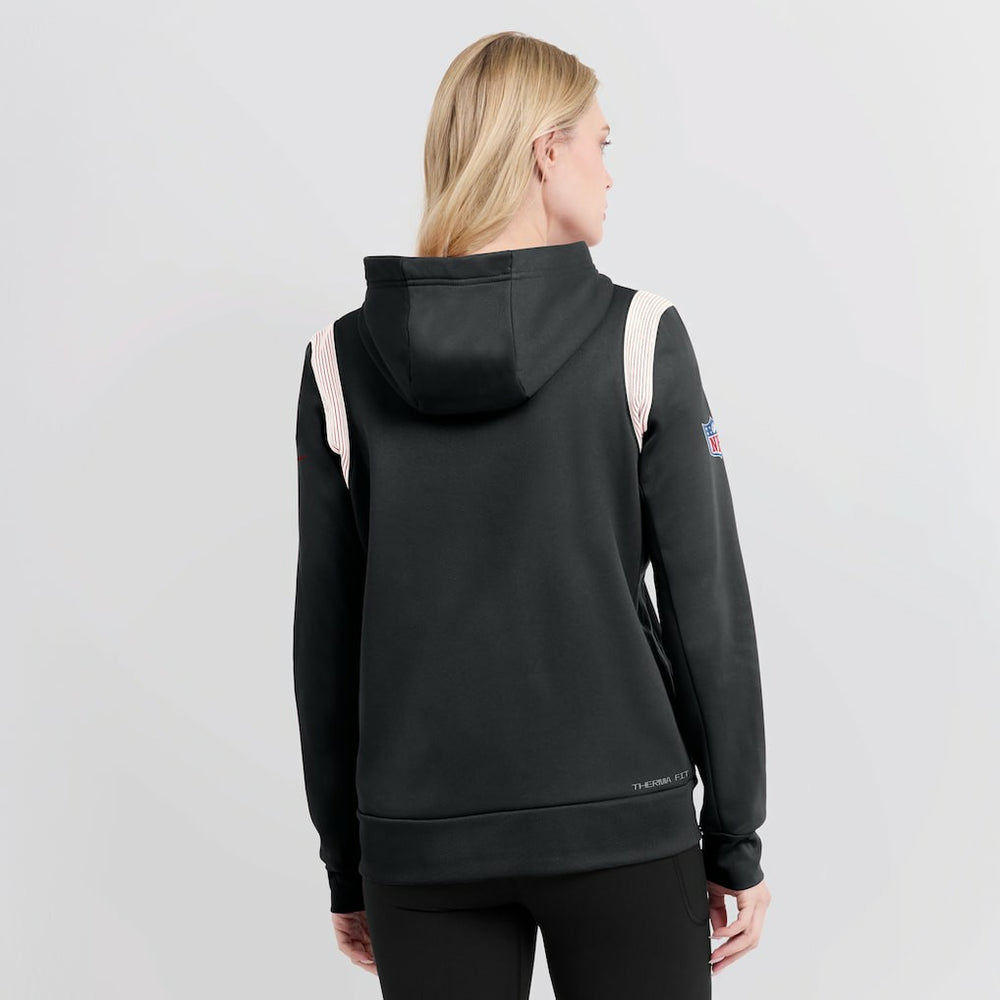 Atlanta Falcons Women's Sideline Stack Performance Pullover Hoodie Black