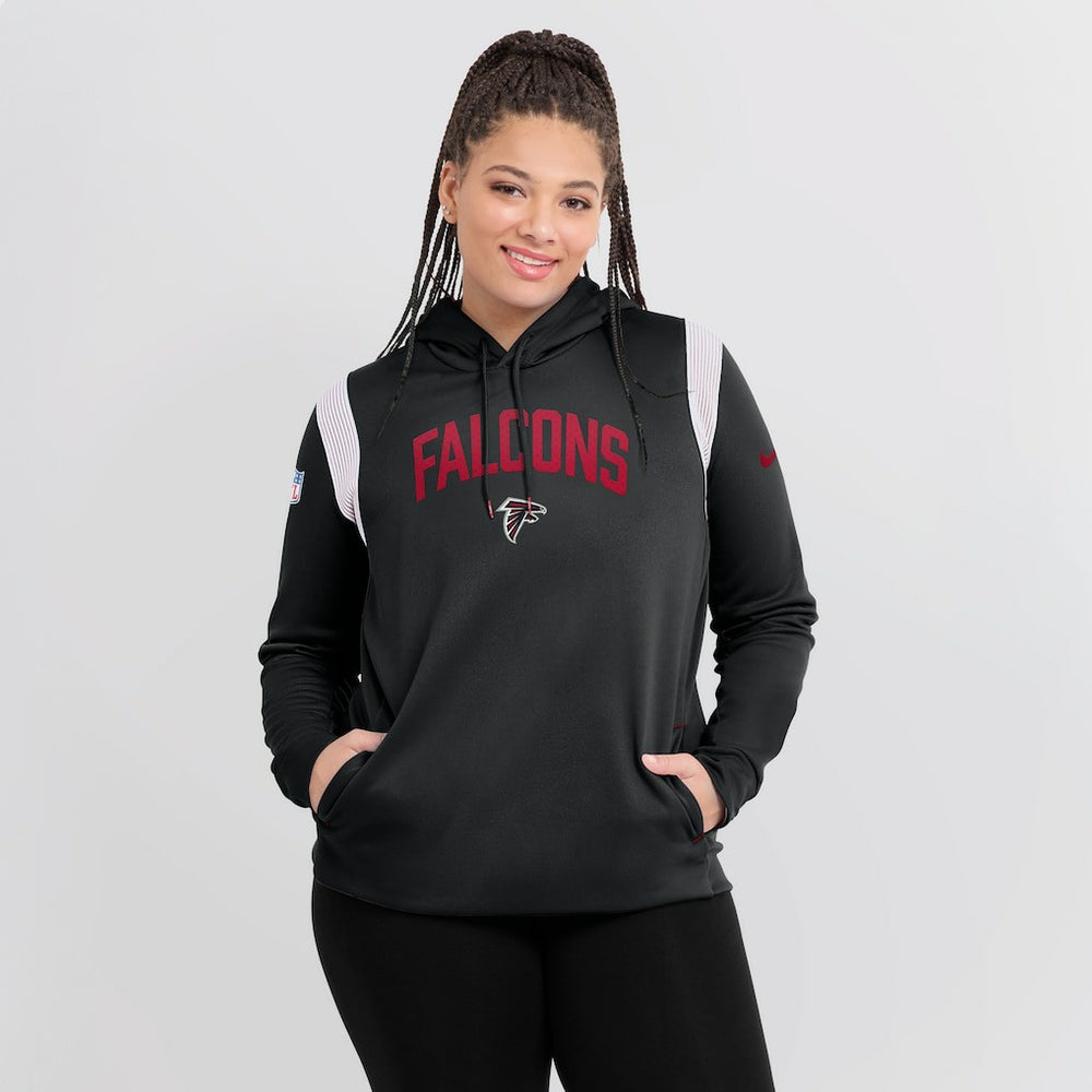 Atlanta Falcons Women's Sideline Stack Performance Pullover Hoodie Black