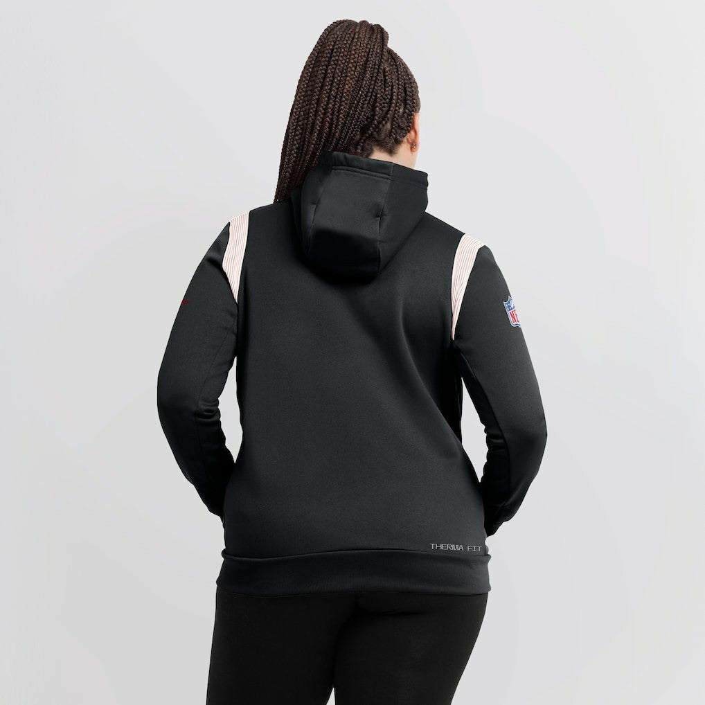 Atlanta Falcons Women's Sideline Stack Performance Pullover Hoodie Black