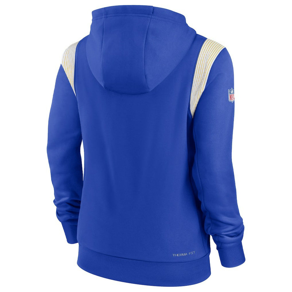Los Angeles Rams Women's Sideline Stack Performance Pullover Hoodie Royal
