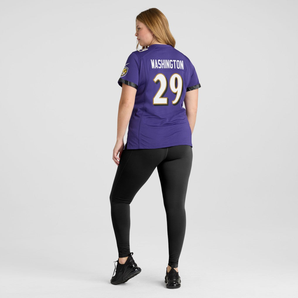 Ar'Darius Washington Baltimore Ravens Women's Player Game Jersey Purple