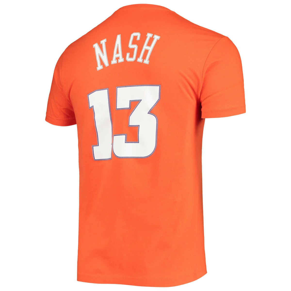 Steve Nash Phoenix Suns Hardwood Classics Stitch Name & Number T-Shirt Orange