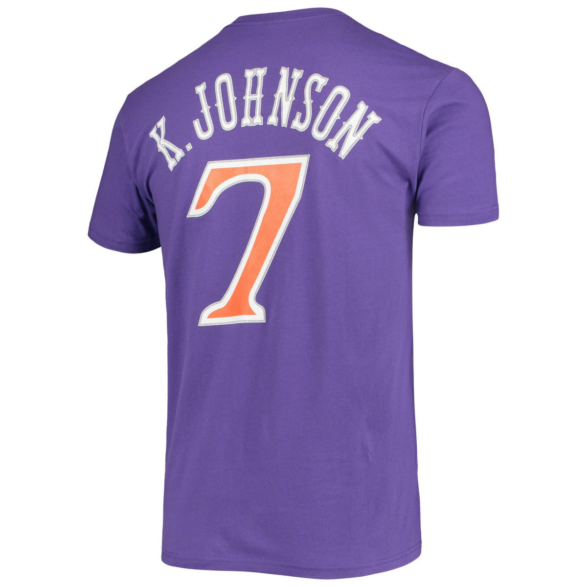 Kevin Johnson Phoenix Suns Hardwood Classics Stitch Name & Number T-Shirt Purple