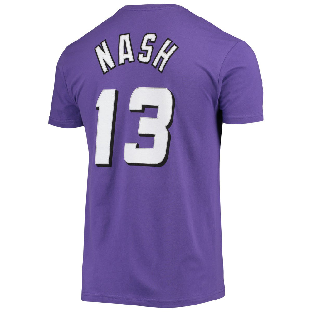 Steve Nash Phoenix Suns Hardwood Classics Stitch Name & Number T-Shirt Purple
