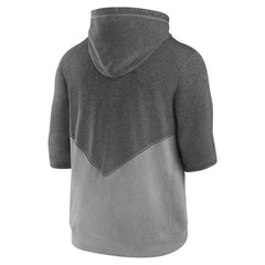 Cleveland Guardians Nike Team Modern Arch 3/4 Sleeve Pullover Hoodie - Heathered Charcoal/Heathered Gray Hoodies