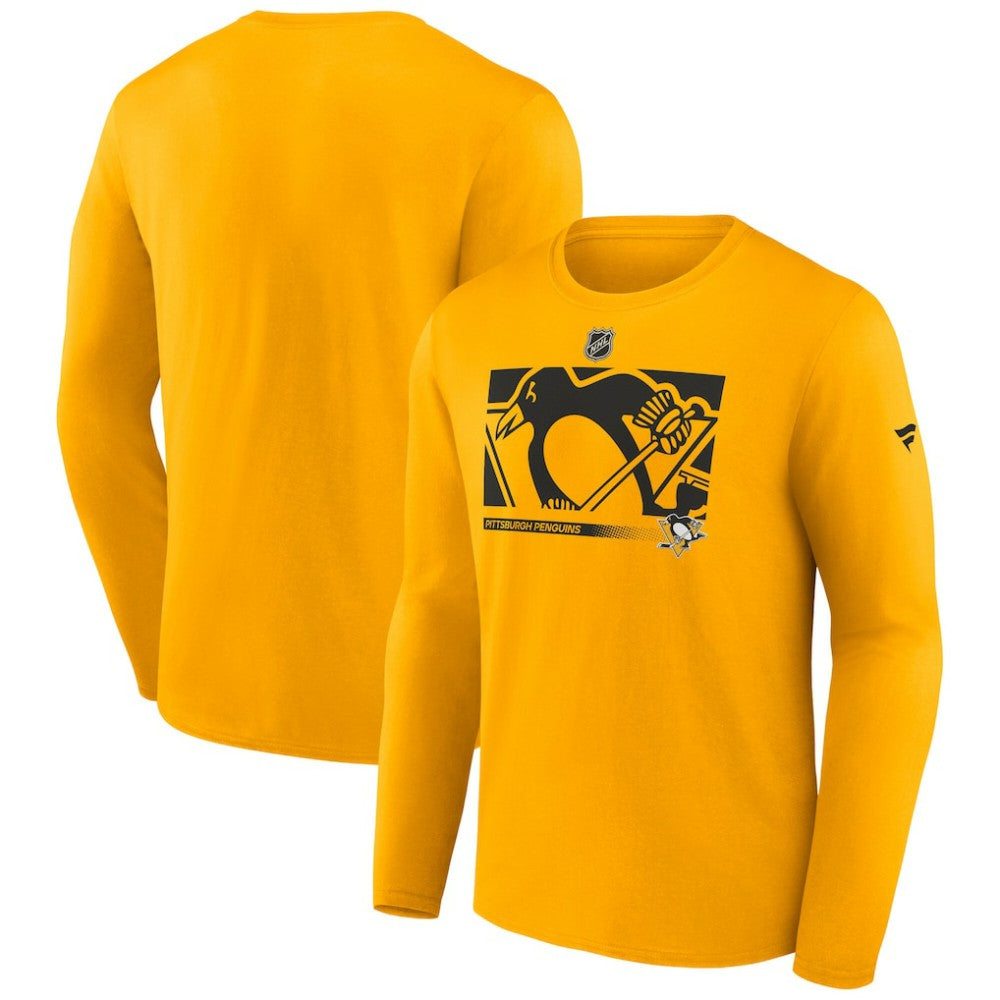 NHL Pittsburgh Penguins Fanatics Authentic Pro Core Collection Secondary Long Sleeve T-Shirt - Gold