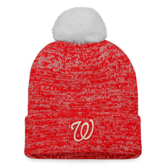 Washington Nationals Fanatics Women's Iconic Cuffed Knit Hat with Pom - Red/White Hats