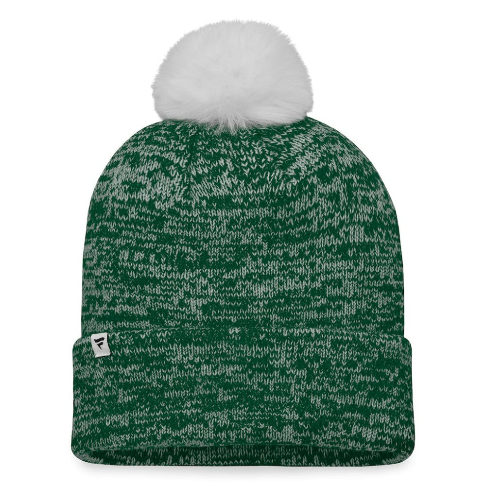 Athletics Fanatics Women's Iconic Cuffed Knit Hat with Pom - Green/White Hats