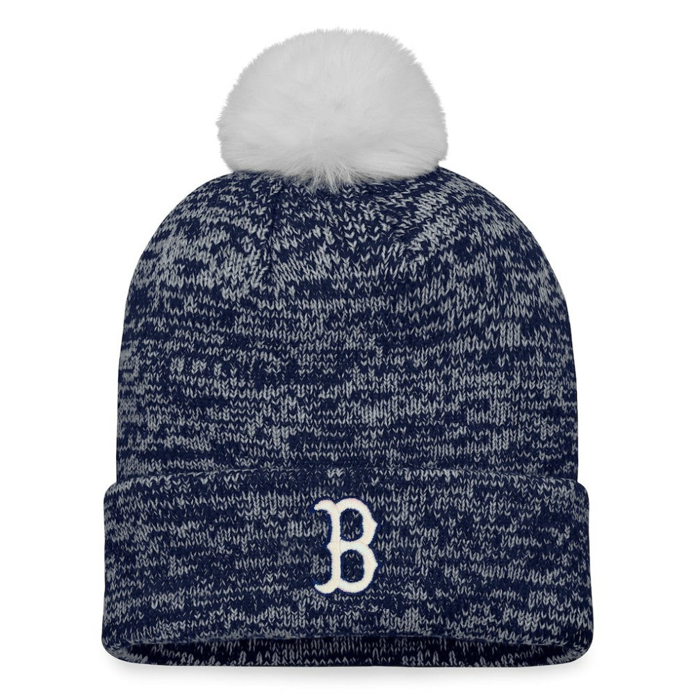 Boston Red Sox Fanatics Women's Iconic Cuffed Knit Hat with Pom - Navy/White Hats