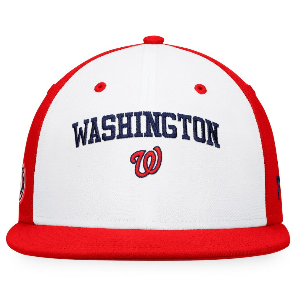 Washington Nationals Fanatics Iconic Color Blocked Fitted Hat - White/Red Hats