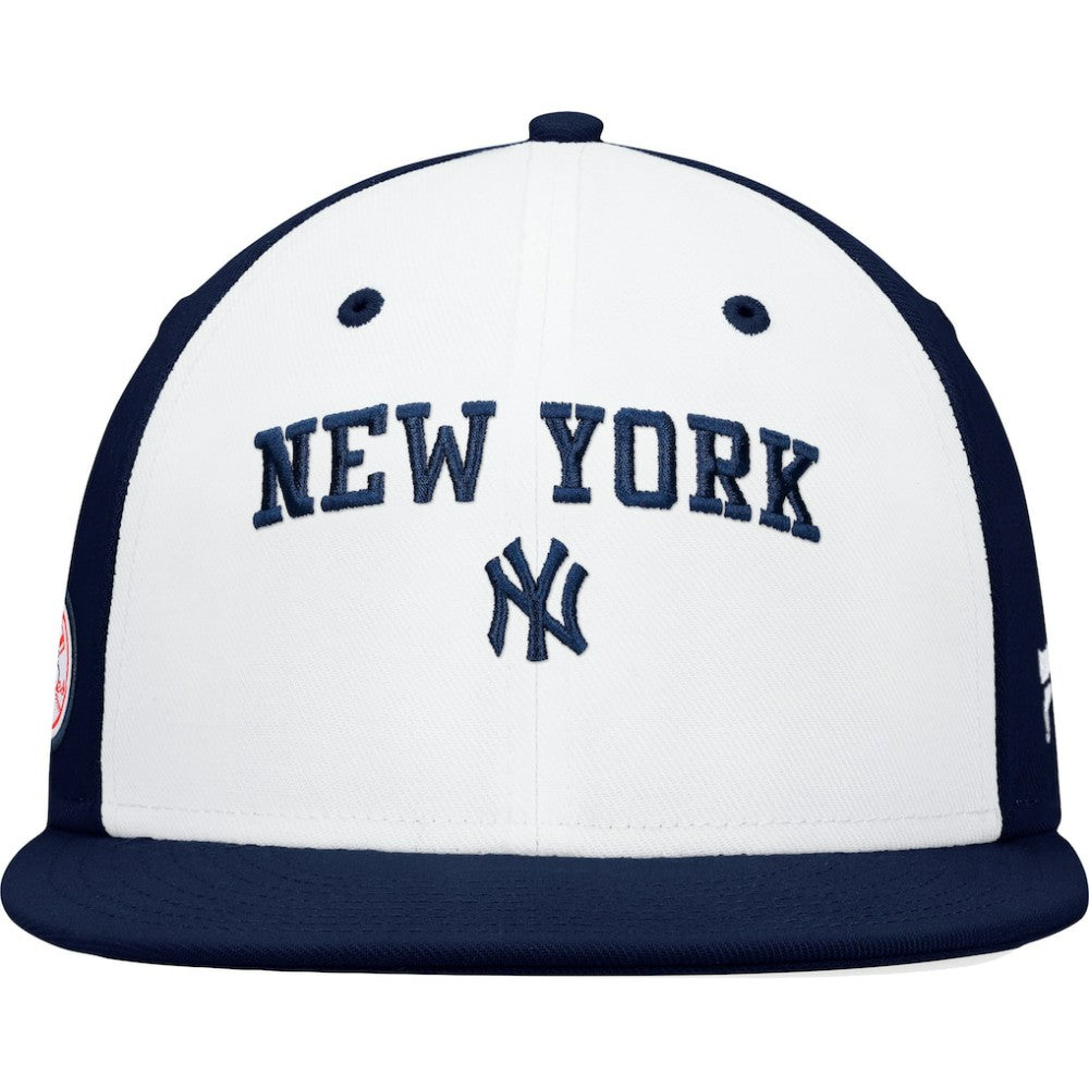New York Yankees Fanatics Iconic Color Blocked Fitted Hat - White/Navy Hats