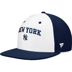 New York Yankees Fanatics Iconic Color Blocked Fitted Hat - White/Navy Hats