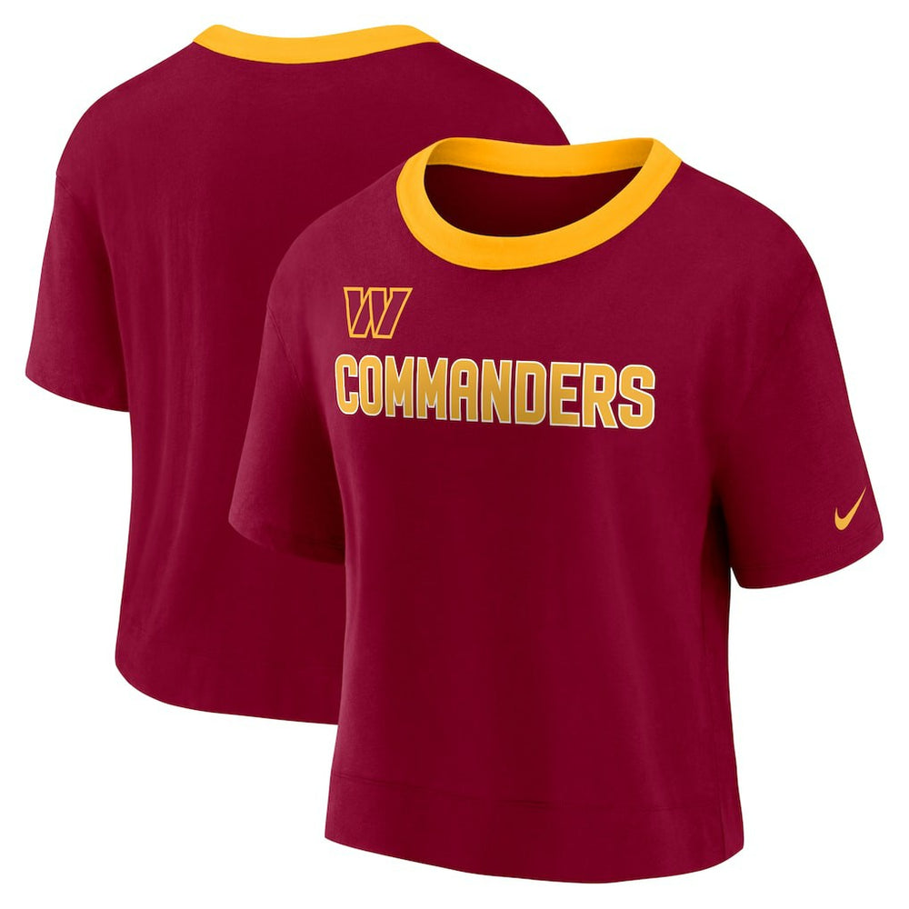 Washington Commanders Women's High Hip Fashion Cropped Top Burgundy