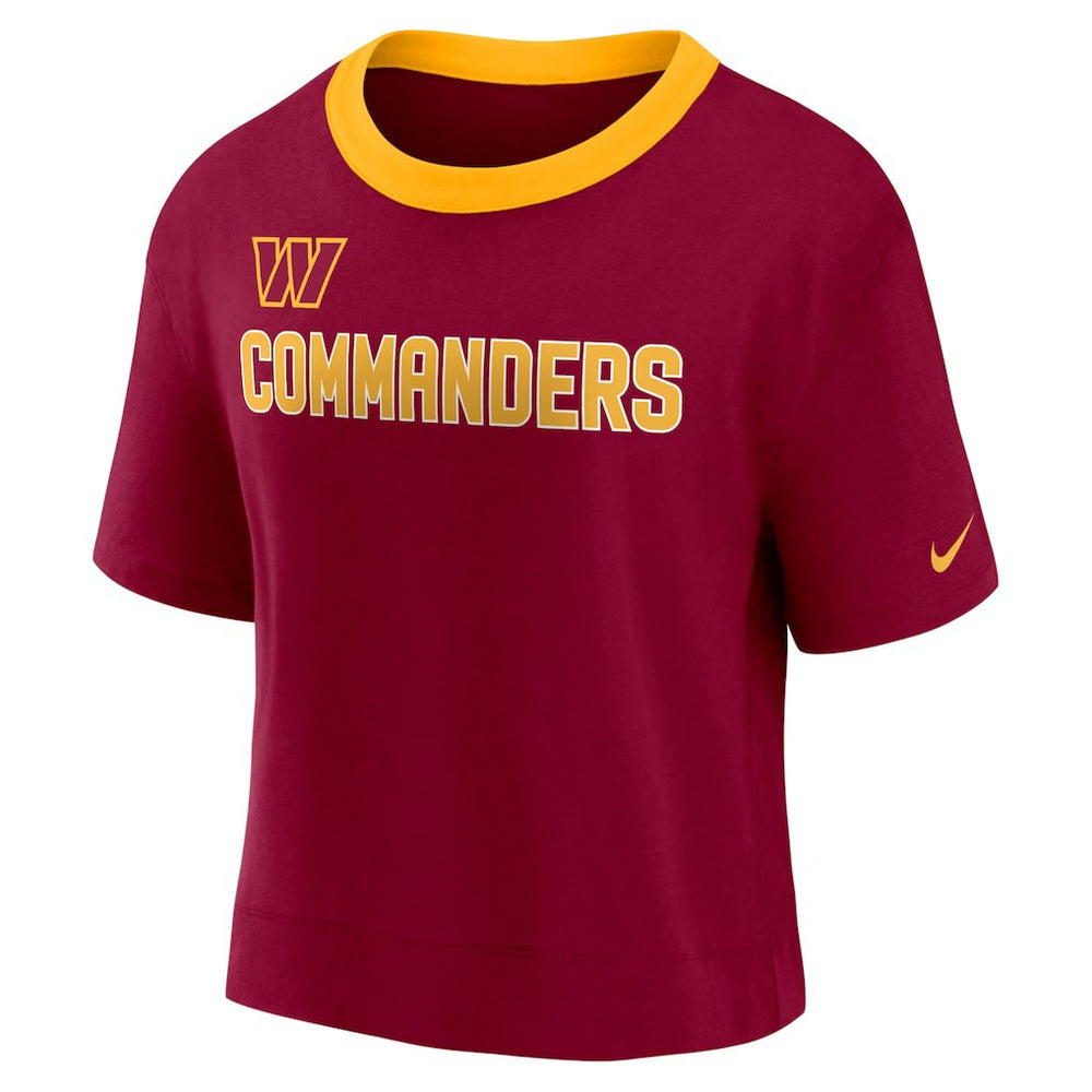 Washington Commanders Women's High Hip Fashion Cropped Top Burgundy