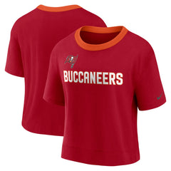 Tampa Bay Buccaneers Women's High Hip Fashion Cropped Top Red