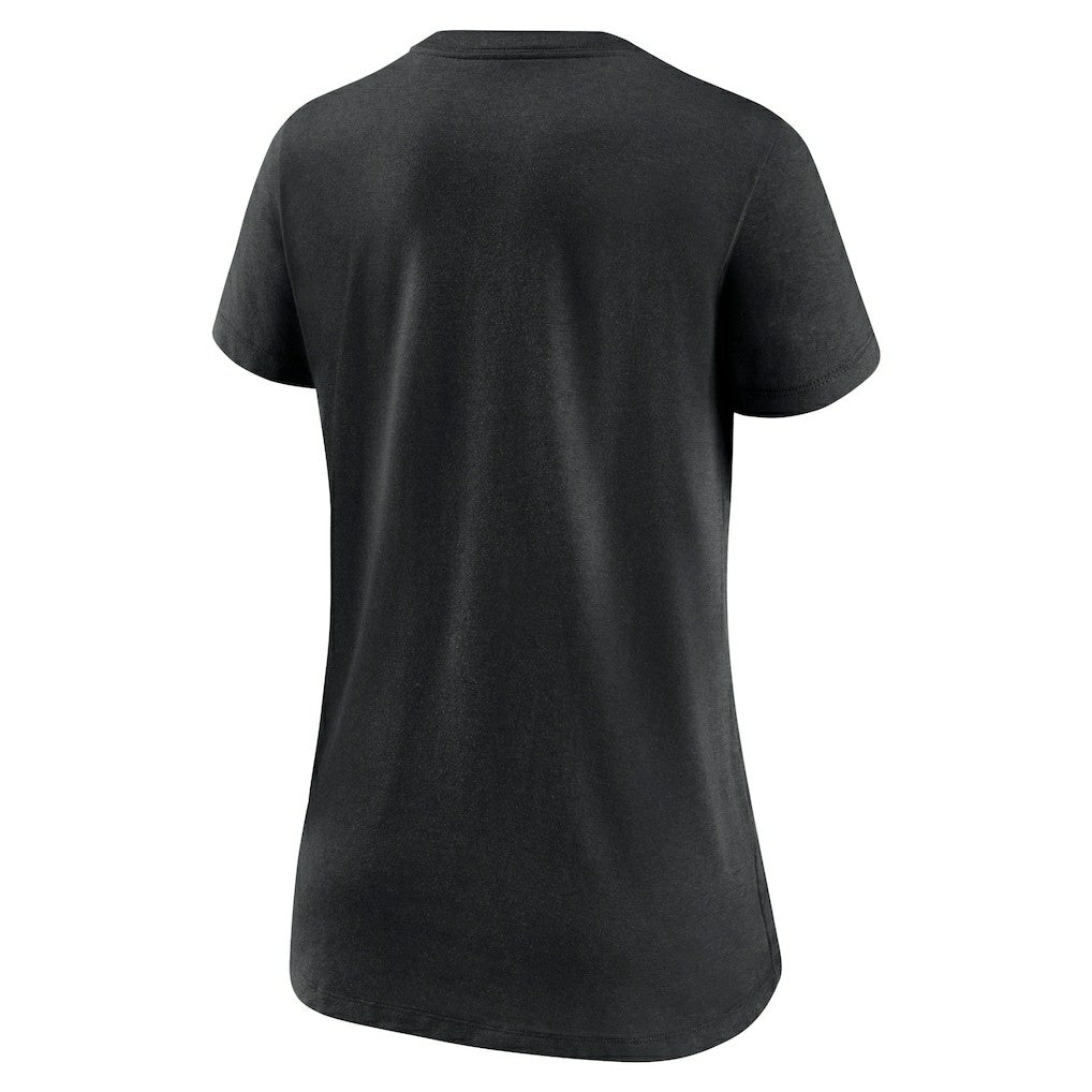 Cincinnati Bengals Women's Lock Up Tri-Blend V-Neck T-Shirt Heathered Black