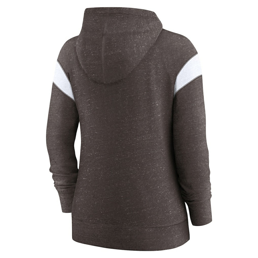 Cleveland Browns Women's Monaco Lightweight Full-Zip Hoodie Brown/White