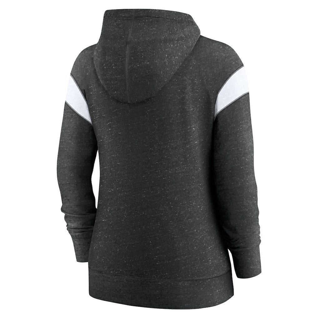 Baltimore Ravens Women's Monaco Lightweight Full-Zip Hoodie Heather Black/White