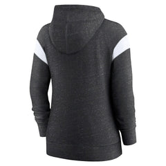 Las Vegas Raiders Women's Plus Size Monaco Full-Zip Lightweight Hoodie Heather Black/White