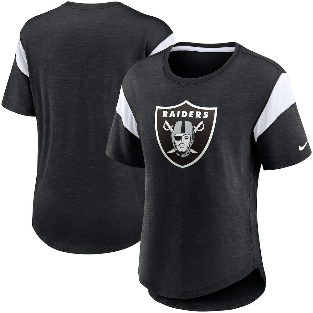 Las Vegas Raiders Women's Primary Logo Fashion Top Heather Black