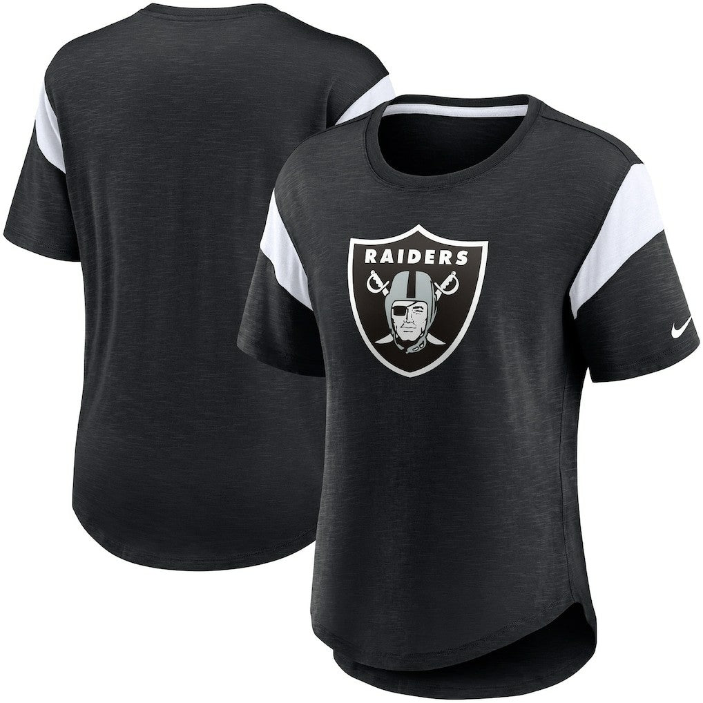 Las Vegas Raiders Women's Primary Logo Fashion Top Heather Black