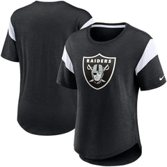 Las Vegas Raiders Women's Primary Logo Fashion Top Heather Black
