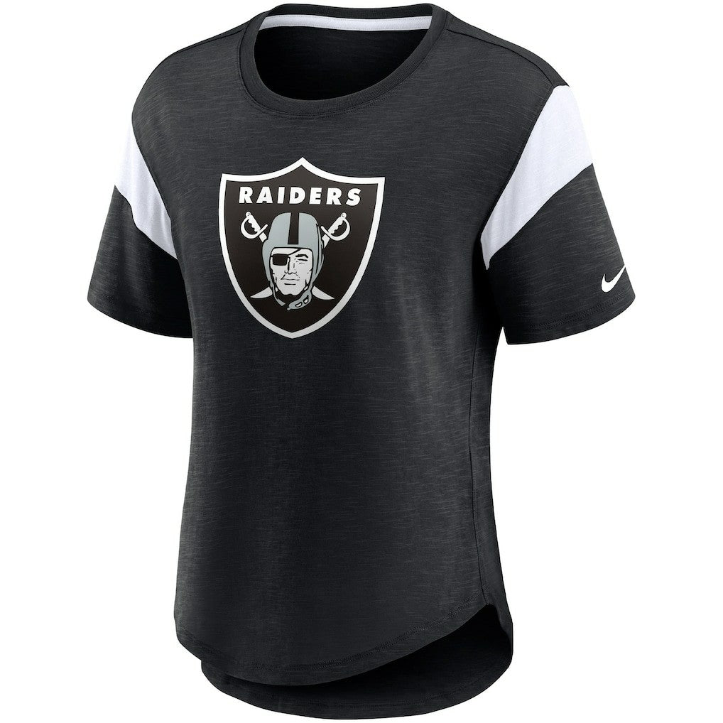 Las Vegas Raiders Women's Primary Logo Fashion Top Heather Black