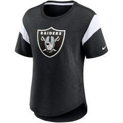 Las Vegas Raiders Women's Primary Logo Fashion Top Heather Black