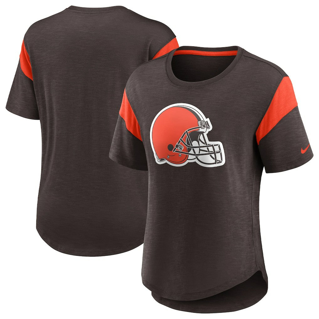 Cleveland Browns Women's Primary Logo Fashion Top Brown
