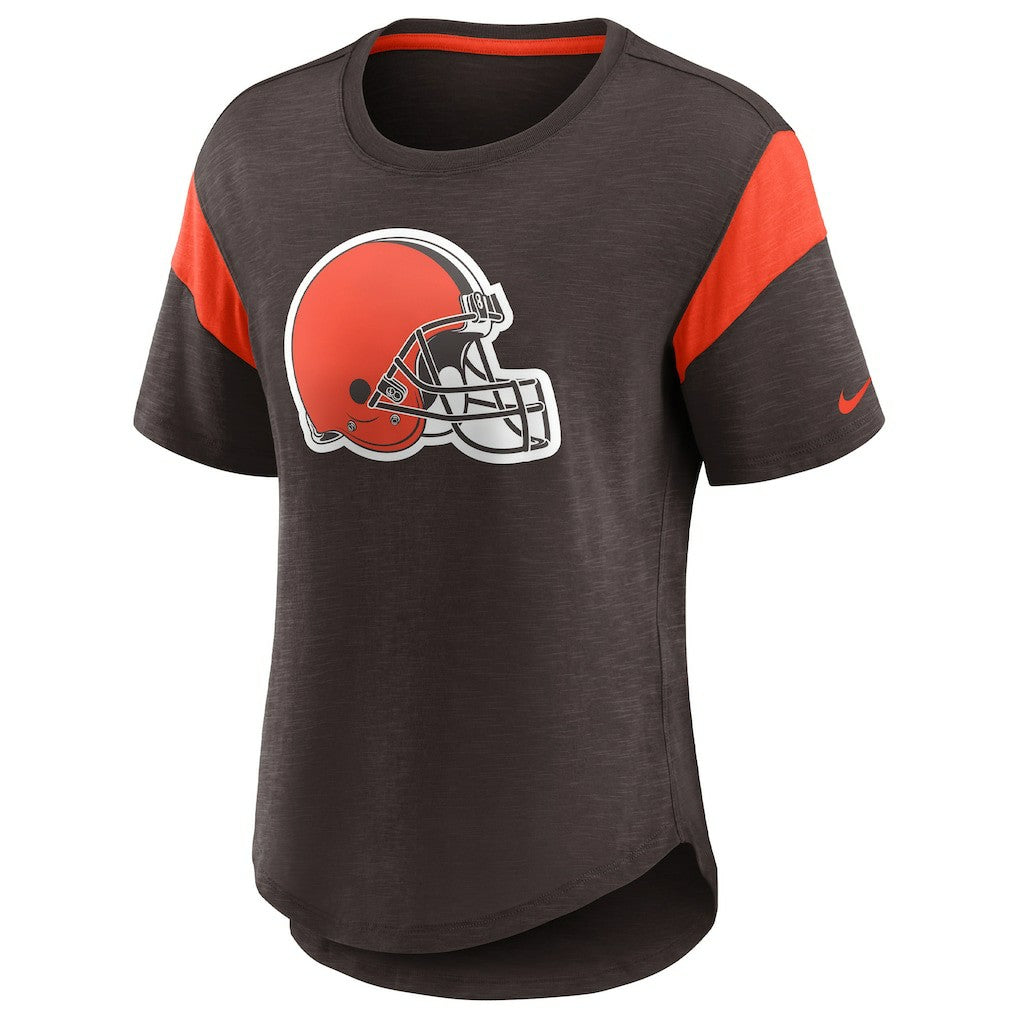 Cleveland Browns Women's Primary Logo Fashion Top Brown