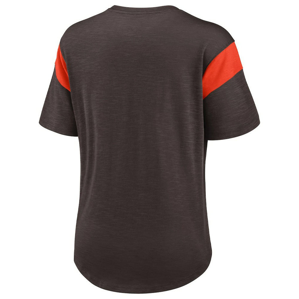 Cleveland Browns Women's Primary Logo Fashion Top Brown