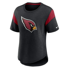 Arizona Cardinals Women's Primary Logo Fashion Top Heather Black