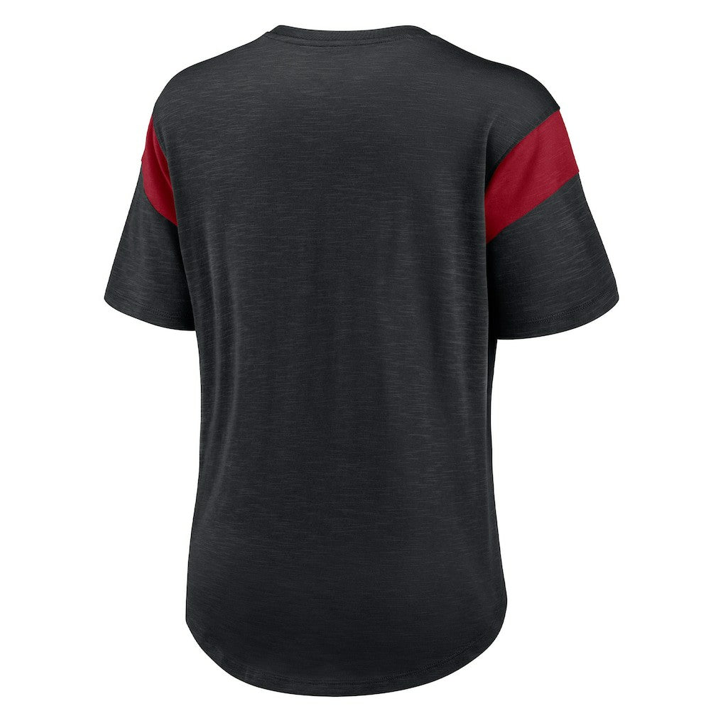 Arizona Cardinals Women's Primary Logo Fashion Top Heather Black