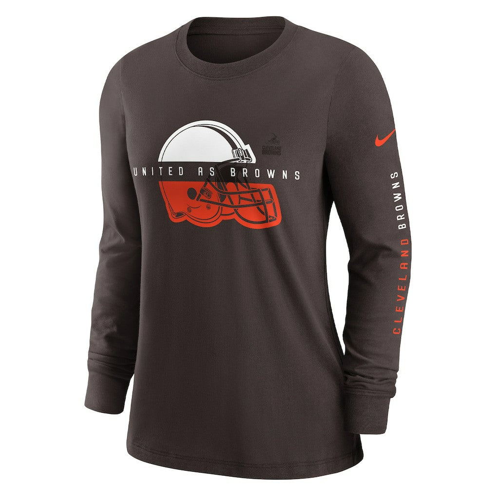 Cleveland Browns Women's Prime Split Long Sleeve T-Shirt Brown