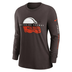 Cleveland Browns Women's Prime Split Long Sleeve T-Shirt Brown