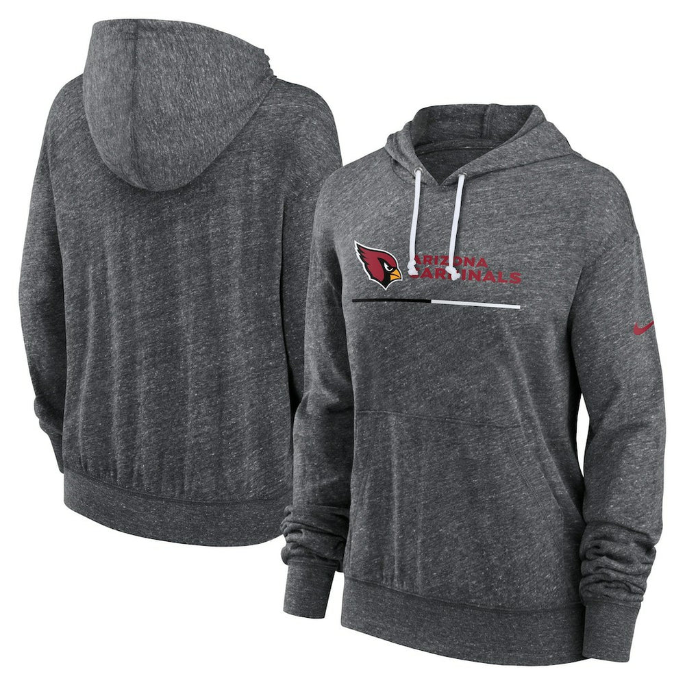 Arizona Cardinals Women's Team Spirit Gym Vintage Lightweight Hoodie Top Heather Charcoal