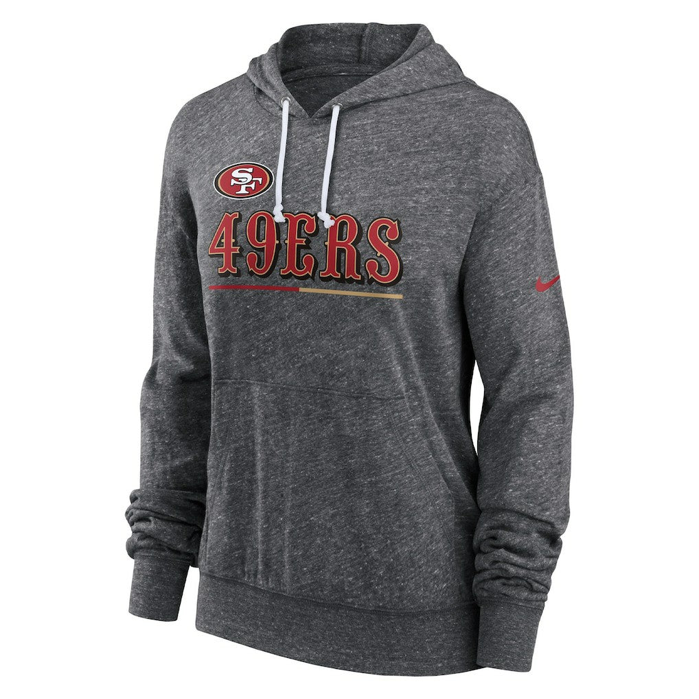 San Francisco 49ers Women's Team Spirit Gym Vintage Lightweight Hoodie Top Heather Charcoal