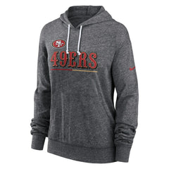 San Francisco 49ers Women's Team Spirit Gym Vintage Lightweight Hoodie Top Heather Charcoal