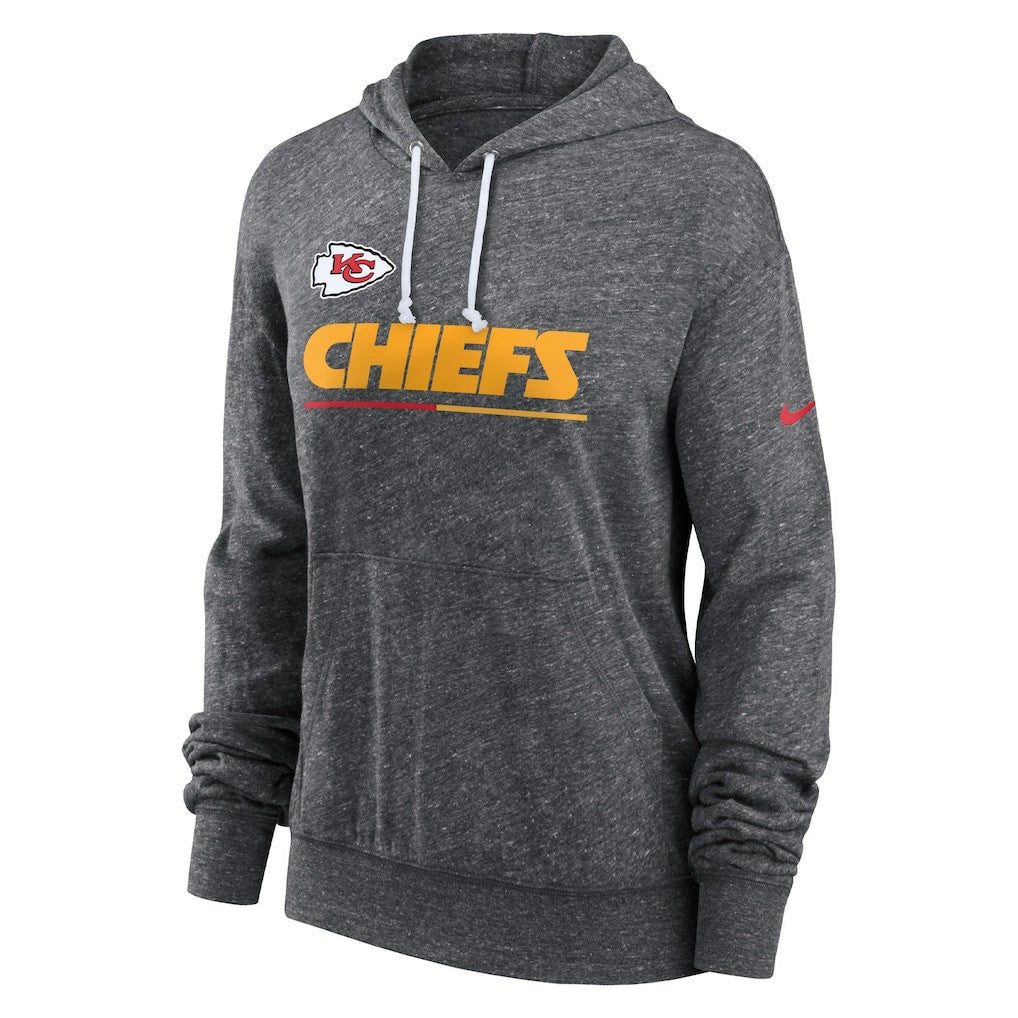 Kansas City Chiefs Women's Team Spirit Gym Vintage Lightweight Hoodie Top Heather Charcoal