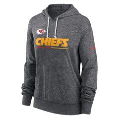 Kansas City Chiefs Women's Team Spirit Gym Vintage Lightweight Hoodie Top Heather Charcoal