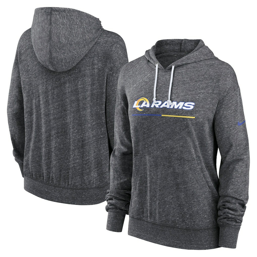 Los Angeles Rams Women's Team Spirit Gym Vintage Lightweight Hoodie Top Heather Charcoal