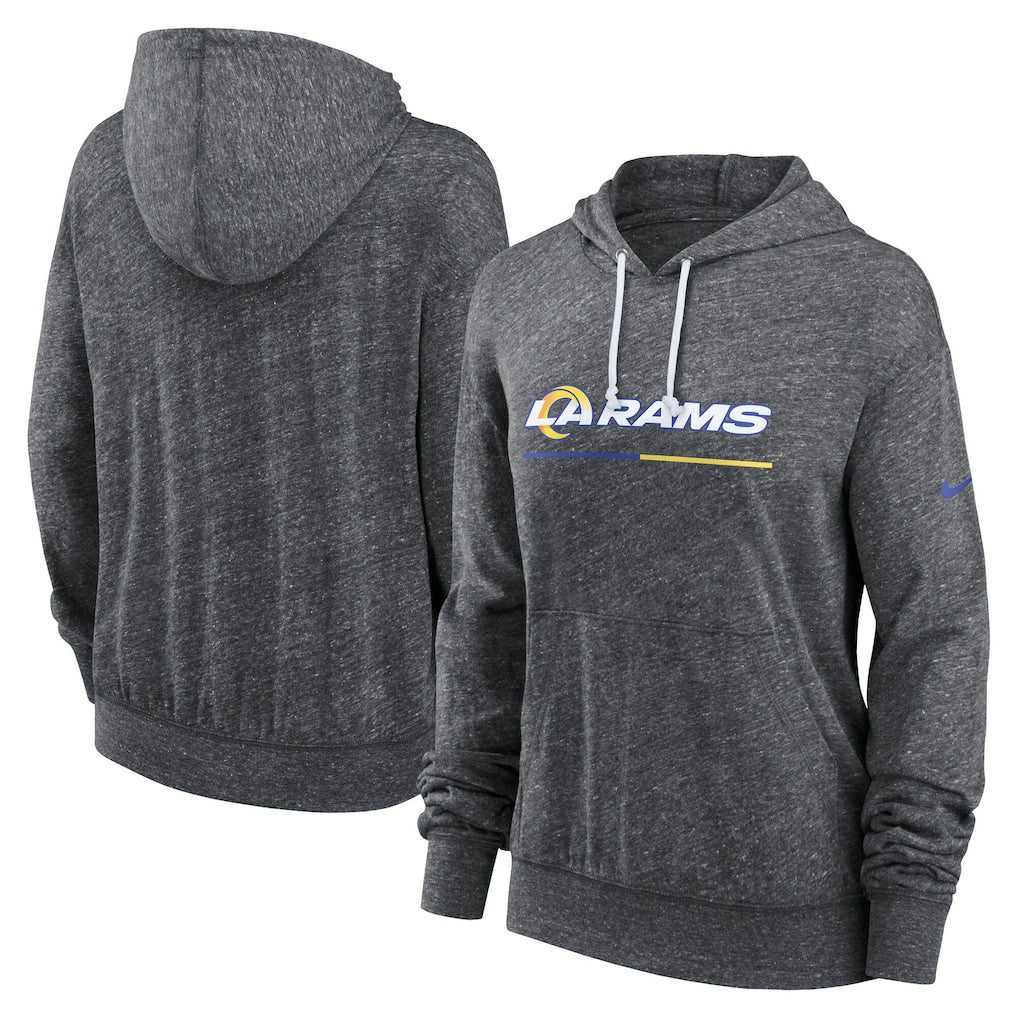 Los Angeles Rams Women's Team Spirit Gym Vintage Lightweight Hoodie Top Heather Charcoal